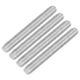 QUARKZMAN 4 Stück Vollgewindespindel, M10 x 80mm, 304 Edelstahl, Rechtsgewinde, Gewindestangen, M10-1,5 Gewindesteigung für Möbel- und Maschinenmontage
