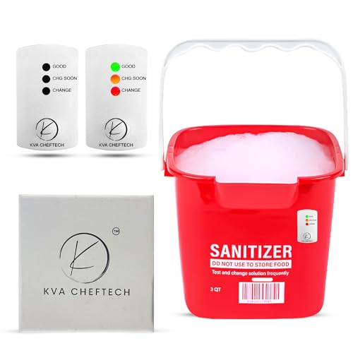 KVA Cheftech Desinfektionsmittel-Alarm – Restaurant-Quat Desinfektionsmittel-Warnung, Desinfektionsmittel-Eimer-Lösung, Gesundheitsinspektionsstandards, 2 Stück