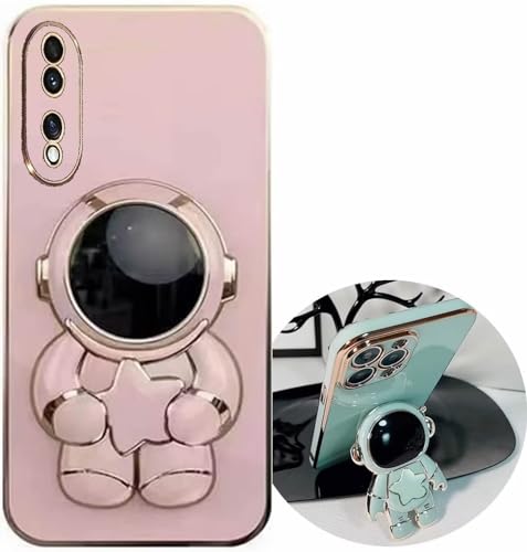 Miagon Süß Stern Astronaut Ständer Hülle für Honor 70,Cute Mädchen Dünn Galvanisierte Schutzhülle Weiches Case Bumper mit Astronaut Halter Kickständer