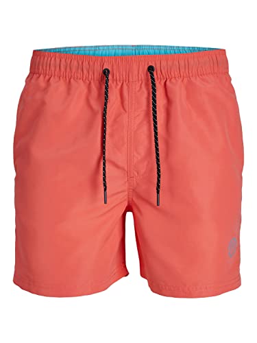 JACK & JONES Herren Badehose Badeshort JPSTFIJI JJSWIM SOLID S M L XL XXL, Größe:M, Farbe:Hot Coral SOLID 12225961