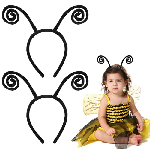 APOMOONS 2 Stück Schmetterling Fühler Haarreif, Verstellbarer Bienen Haarreif, Käfer Stirnband Ameisen Haarband Insekten für Erwachsene und Kinder, Headband für Karneval, Fasching Mottoparty