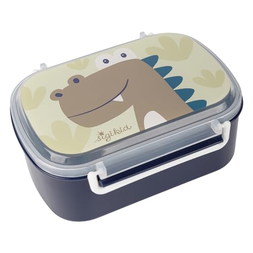 sigikid 25372 Brotzeitbox Dino Lunchbox mit Einsatz und Bügelverschluss, BPA-frei, sicher, leicht, empfohlen für Kinder ab 1 Jahr