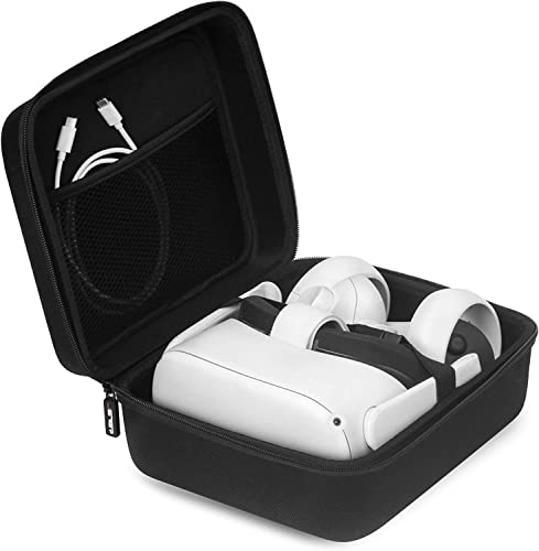 Tasche für Meta Quest 3/Quest 2,JSVER Eva Case Hülle 3D VR Headset Tragetasche Für Meta Quest 3 /Meta Quest 2/Oculus Go Controller Zubehör Gamepad Fernbedienung Hart Reise tragen Fall