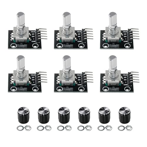 5 Stücke KY-040 Rotary Encoder Modul,360-Grad-Drehgebermodul,Potentiometer digitale Impulsausgang elektronische Bausteine Für Automobilelektronik Multimedia-Audio.