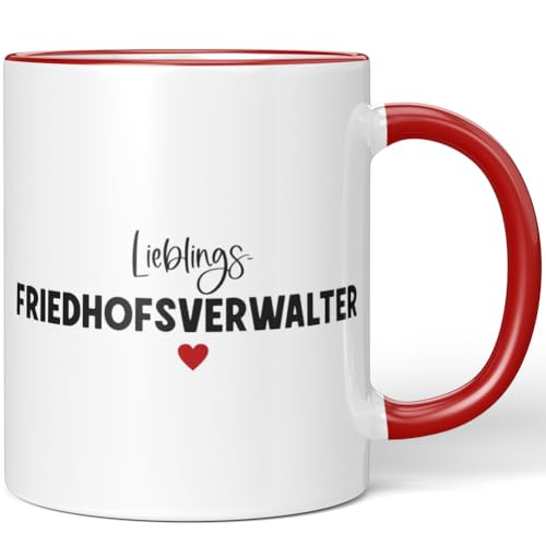 JUNIWORDS Tasse, Lieblings-Friedhofsverwalter, Rot (7749402)