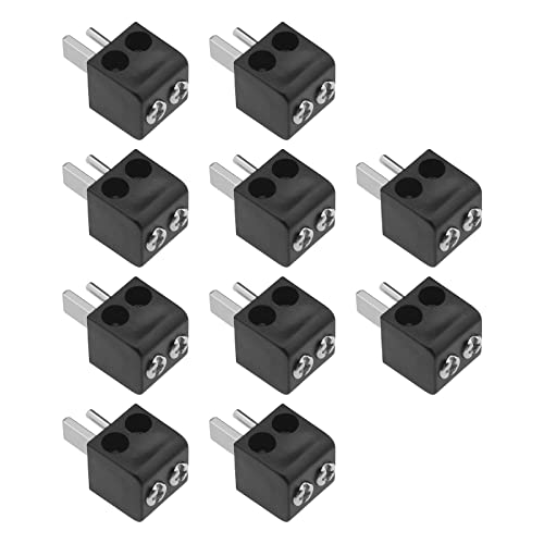 EMSea 10 Stück 2-poliger DIN-Stecker mit Schraubklemmen für Audio- Und Videogeräte DIN-Stecker Adapter Elektrische Komponenten Schwarz