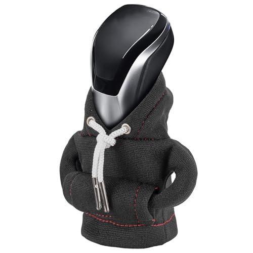 CORATED Schaltknauf Hoodie, Auto Schaltknauf Abdeckung, Hoodie für Schaltknauf, Mini Hoodie für Gangschaltung, Schaltknauf Überzug für Auto Dekoratives, Schwarz
