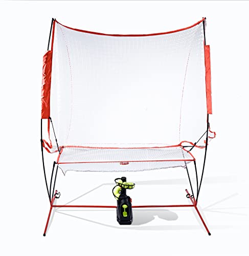 Tennis Maschine Mit Netz (12lb) Pickle bällewurfmaschinen Set für selbsttraining,Anfänger/Kinder/Trainer/Zuhause/Gericht, für alle Stufen/Alter,AC&Batterie