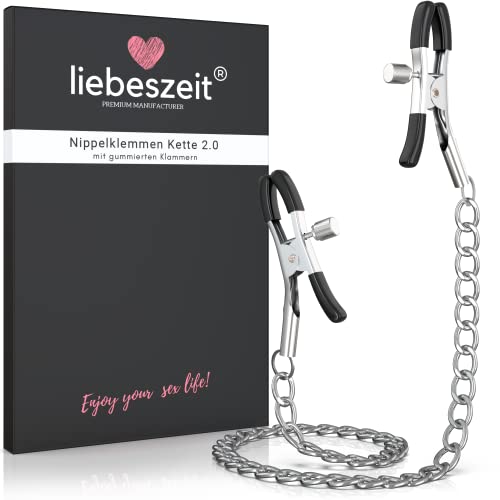 LIEBESZEIT© Nippelklemmen Brustwarzen - NEUHEIT 2024 - Einstellbare Nippel Klemmen Nipple Clamps SM Fetisch Sexspielzeug für die Frau Mann Paare BDSM Toys Sextoys Bondage Sex Spielzeug Set Nippelkette