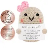 Tixlux Pocket Hug Positive Kartoffel, Kreative Strickwolle Kartoffel Puppe und Kleine Umarmung Glücksbringer (Roségold), Mutmacher Geschenk, Gute Besserung Geschenk, Einschulung Geschenk