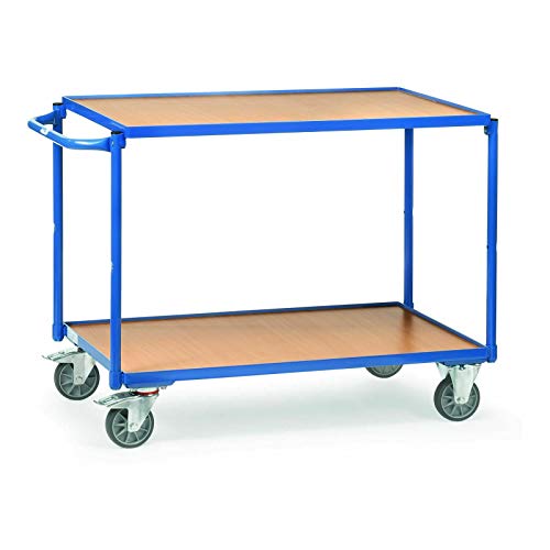 Tischwagen mit 2 Ladeflächen Traglast (kg): 250 Ladefläche: 985 x 590 mm RAL 5010 Enzianblau