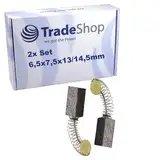 2x Trade-Shop Kohlebürsten Motorkohlen 6,5x7,5x13mm kompatibel mit Hitachi LU-GN2 NU-DH4 V-14 V-19 VP-14 UHH-7 SNG-6 Bohrmaschine