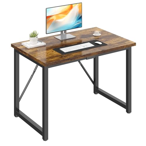 JUMMICO Schreibtisch 100 x 50 x 75 cm, Kleiner Tisch Computertisch Bürotisch für Arbeitszimmer, Computertisch Klein für Home, Office, Braun