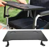 Rollstuhl Tablett Tisch mit Getränkehalter Abnehmbarer ABS-Kunststoff-Rollstuhl-Schoßtablett Abnehmbares Portable Universal Tray Schreibtisch für ältere Leseruhe (1 STK)