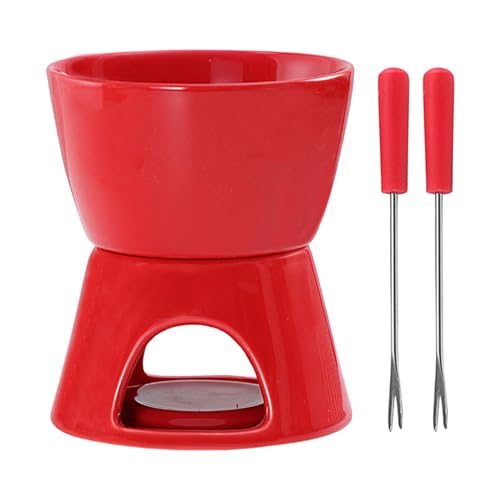 Fondue Set für Schokolade - großer Keramikschmelz - für Butter und Süßigkeiten | Hitzebeständige Tasse für Partys, Picknicks, Strandsnacks, Dessert Fondue, Nachmittagstees und Schokoladen-Dip