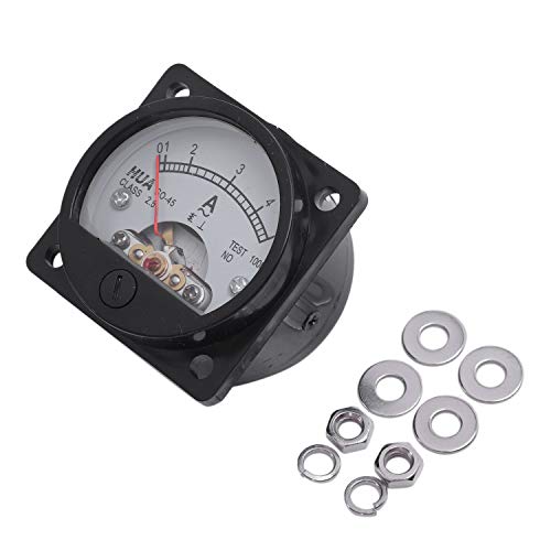 Hermosiey Class 2,5 Genauigkeit AC 0-5A Analog Panel Rundmesser Amperemeter Meter Schwarz