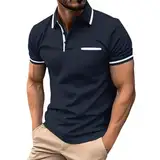 Mymyguoe Poloshirt Herren Kurzarm Sommer Polo Shirt 2024 Regular T Shirt Sportshirt Passform Workout Fitnessshirt Stretch Sportstyle Outdoorshirt Casual Atmungsaktiv Polohemd Golf T-Shirts Polohemden