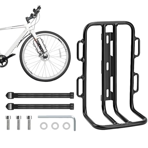 Frontradständer, Große Ladungskapazität Gepäck Touring Carrier Racks | Vordermontageradregal, Hochleistungs-Frontradregal, Radsportzubehör, Bag-Gepäckregal Zum Einkaufen, Reiten