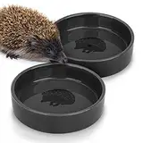 WILDLIFE FRIEND I Igel Futterschale + Trinkschale [2er Set] – 12cm Futterstation stehend I Futterhaus – Futterspender für Igelhaus, Igelfutterhaus - Wetterfest Igelfutterschüssel