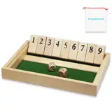 Shut The Box Spiel 2-Spieler, Holz Brettspiel Holz Mathematik Traditional Pub Board Würfelspiel Reisen Great Family Brettspiele Urlaub Unterhaltsames Mathespiele Spiel für Kinder und Erwachsene