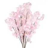 SLFYEE 3PCS 100cm Künstliche Blumen Kirschblüten Kunstblumen Rosa Seidenblumen Kirschblütenzweig Plastikblumen Sakura für Party Büro Hochzeit Balkon Garten Vase Dekoration