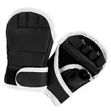 BCOATH 1 Paar Kampfhandschuhe Kickbox-zubehör Halbe Fingerhandschuhe Boxhandschuhe Mit Halben Fingern Professionelle Kickboxhandschuhe Greifhandschuhe Boxsack-Handschuhe Black Pu-Leder