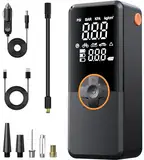 WDRSWQW Elektrische Luftpumpen -Akku Luftpumpe Kompressor Akku Pump Electric 150PSI 10000mAh Tragbarer Akku Kompressor mit Digitale LCD-Bildschirm Pressure (Black 11)