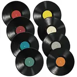 HOMSFOU Wohnkultur 8 Stück Leere Vinyl-Schallplatten Gefälschte Dekorative Vintage-Schallplatten Wandkunst Ästhetische Bilder Wohnheimzimmer-Wandplatten Für Rock'n'roll-Musikparty-