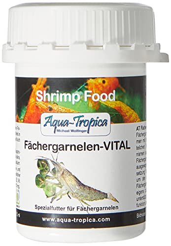 Aqua-Tropica Fächergarnelen-VITAL - Hauptfutter für alle Fächergarnelen Arten I Feinstes Staubfutter neu gedacht I Fächergarnelen Futter I 40g