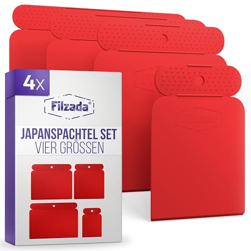 Filzada® 4x Japanspachtel Kunststoffspachtel - Premium Spachtel Set - Spachtel Werkzeug ideal als Malerspachtel - Spachtelset mit absolut glatter Kante - Kunststoff Spachtel - Autospachtel