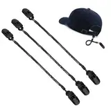 4 PCS Hut Clip,Schwarze Kappe Halter Hut Clip,Halter Hat Retainer Clip,Hutband Schnurhalter Cap Keeper Mit Clips,Halteklammer Hut Outdoor Seil Clip,Cap Retainer Für Angeln Segeln Bootfahren