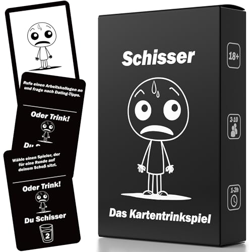 SCHISSER Karten Trinkspiel, Kartenspiele für Erwachsene, Partyspiele für lustige Kartenspiel Spieleabende, Party Games, Gesellschaftsspiele für Erwachsene, Junggesellenabschied Drinking Game
