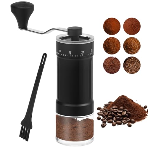 Manuelle Kaffeemühle,Tragbar Handkaffeemühle,40-stufig Einstellbar,Gleichmäßiges Mahlen,Manuelles Mahlwerkzeug mit Hochpräzisen Konische Mahlwerk für das Büro Camping Zuhause Manuelle Kaffeemühle