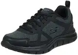 Skechers Herren Track Bucolo Sneakers, Black Leather Mesh Trim, 46 EU