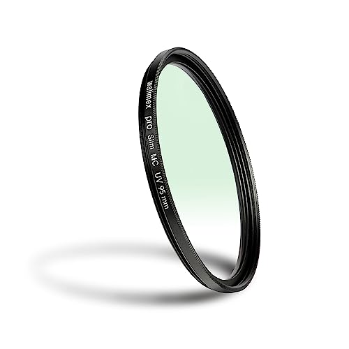 Walimex pro UV-Filter Slim MC 95mm - Schutz vor UV-Strahlen und Verschmutzung, Hochwertige Mehrschichtvergütung, mit äußerst dünner, gering auftragender Metallfassung, Inkl. Schutzhülle