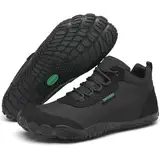 SAGUARO Barfußschuhe Herren Barfuss Schuhe Damen Barfusschuhe Leicht Zehenschuhe Bequem Fitnessschuhe rutschfest Traillaufschuhe Barefoot Shoes mit Zero-Drop Sohle Schwarz,EU Gr.38