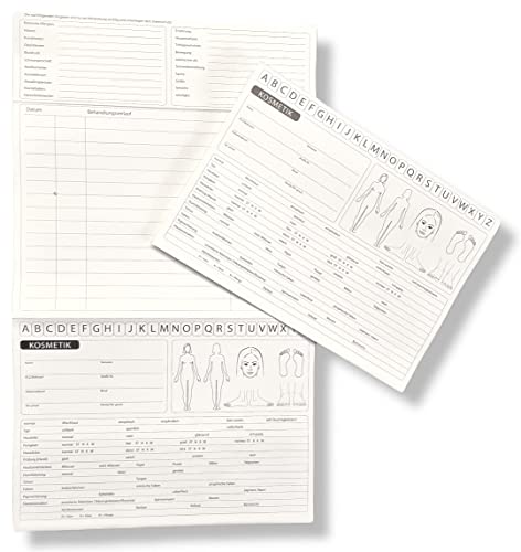 Kosmetik Karteikarten/DIN A5 Analysekarten zum aufklappen, Doppelseitig (50)