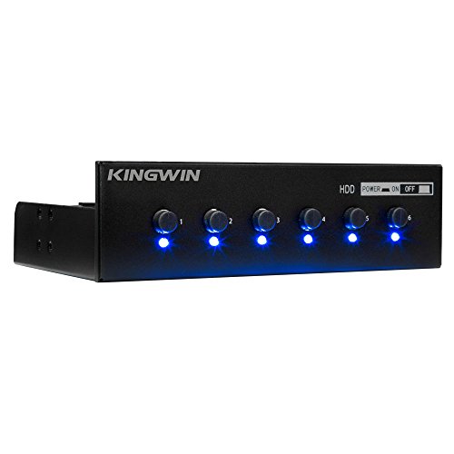 Kingwin HDD Power Switch Modul 6 Schalter für 5,25 Zoll Schacht (HDD-PS6)