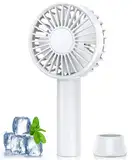 Handventilator, Tragbarer Mini Ventilator, USB Ventilator mit 5 Geschwindigkeiten, Wiederaufladbar, Kleiner Ventilator mit Lanyard und Base, Persönlicher Hand Ventilatoren Für Reisen Büro Zuhause