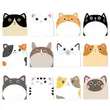 12 Styles Katzen-Notizen, Memo-Blöcke 360 Blatt, Selbstklebende Sticky Notes, Haftnotizen Schreibwaren, Niedliche Haftnotizen, Cartoon Tier Klebezettel, Haftnotizen mit niedlichen Tieren für Kühlschra