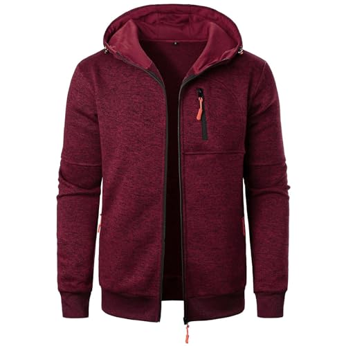 Asija Warehouse Deals Angebote Kapuzenpullover mit Reißverschluss Herren Hoodie Sweatjacke Male Classic Pullover mit Kapuze Einfarbig Sweatshirt Basic Sportjacke Slim Fit Cardigan Jacke Hoody Winter