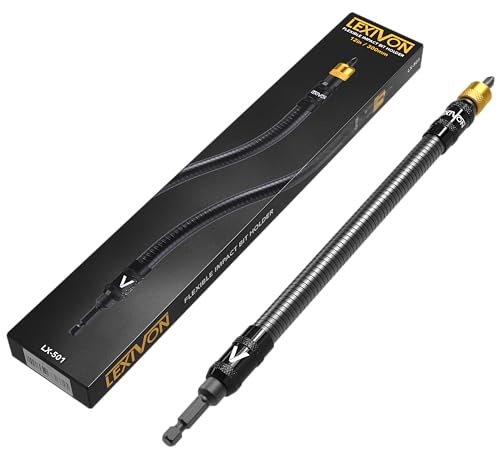 LEXIVON 12-Zoll Flexible Verlängerung für Bohrer, Schnellwechsel mit 1/4-Zoll Sechskantschaft, Geeignet für 3600 U/min, Nussaufsatz für Akkuschrauber (LX-501)