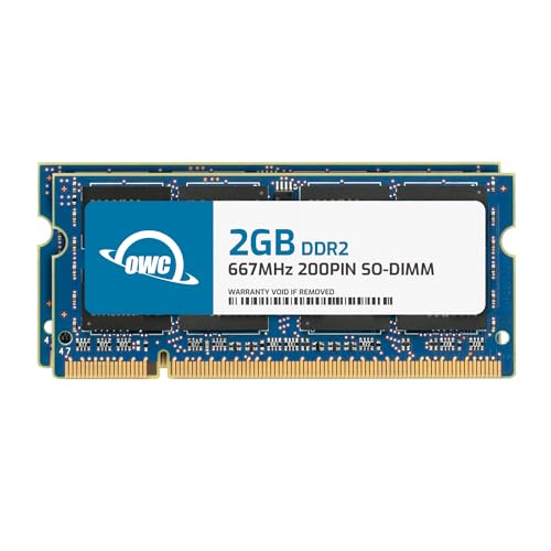 OWC 4GB (2X 2GB) PC5300 DDR2 667MHz SO-DIMMs Speicher kompatibel mit MacBook, MacBook Pro, iMac, Mac Mini Core 2 Duo Modelle (OWC5300DDR2S4GP)