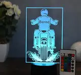 Optechvisual Personalisierte Harley LED-Tischlampe – Einzigartiges Geschenk für Motorradfahrer, deko für Motorrad Liebhaber