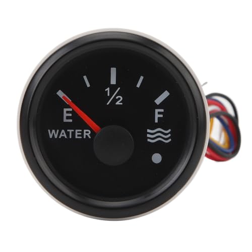 52MM Wasserstandsanzeige Füllstandsanzeige Wassertank E 1/2 F Bunte Hintergrundbeleuchtung 240 Bis 33 Ohm Für RV Yacht Boot DC9 Bis 32V(Schwarz)