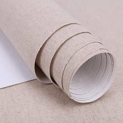 TOUROCMONT Leinwand auf Rolle grundiert 5M Leinen -400 g/m² Leinen Maltuch Breite 108 cm Länge 10M