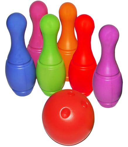 alles-meine.de GmbH 7 TLG. Set - großes XXL - Kegelspiel/Bowlingspiel Größe und Modell wählbar XXL - 34 cm Kegel - 7 TLG. Set - aus Kunststoff/Plastik - für Außen + Innen..