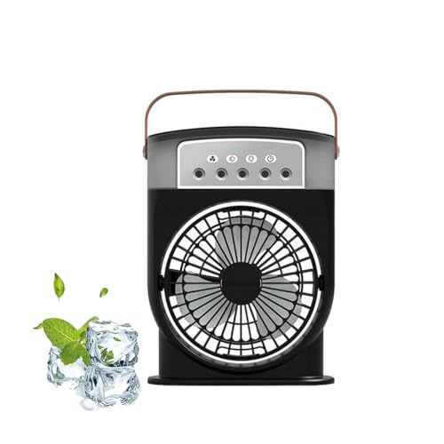 Polarlux Air Cooler, Polarlux Ice Fan, Polarlux Tragbares Kühlgebläse, 4 in 1 Luftkühler, Verdunstungskühler, Luftbefeuchter, Tragbare Mobile Klimaanlage, 3 Geschwindigkeits Mini Luftkühler (Schwarz)