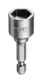 kwb Magnetische 13 mm Bit-Stecknuss Professional aus TQ 60-Stahl (Antrieb: 1/4 Zoll EQ 6.3 Sechskantschaft, ISO 1173, für Außen-Sechskantschrauben