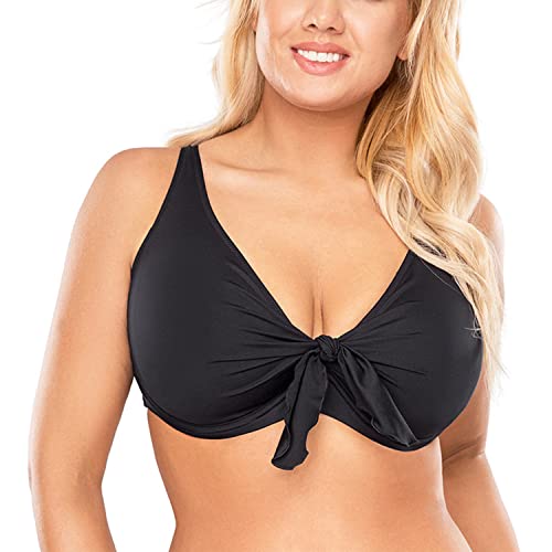 VIVISENCE Bikini BH Dame Bademode Bikinioberteil Musterlos Setteil EU 3202, Schwarz,80E